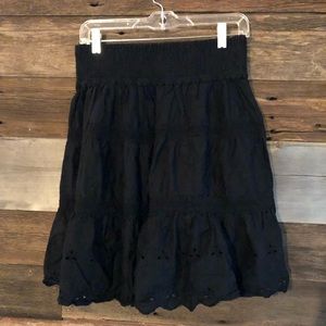 Black Eyelet Skirt